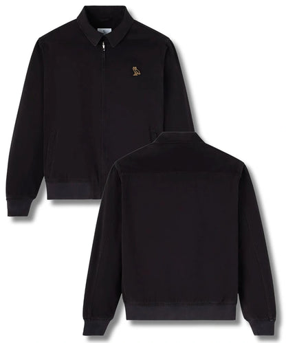 Mens Garment Dyed Harrington Jacket Black