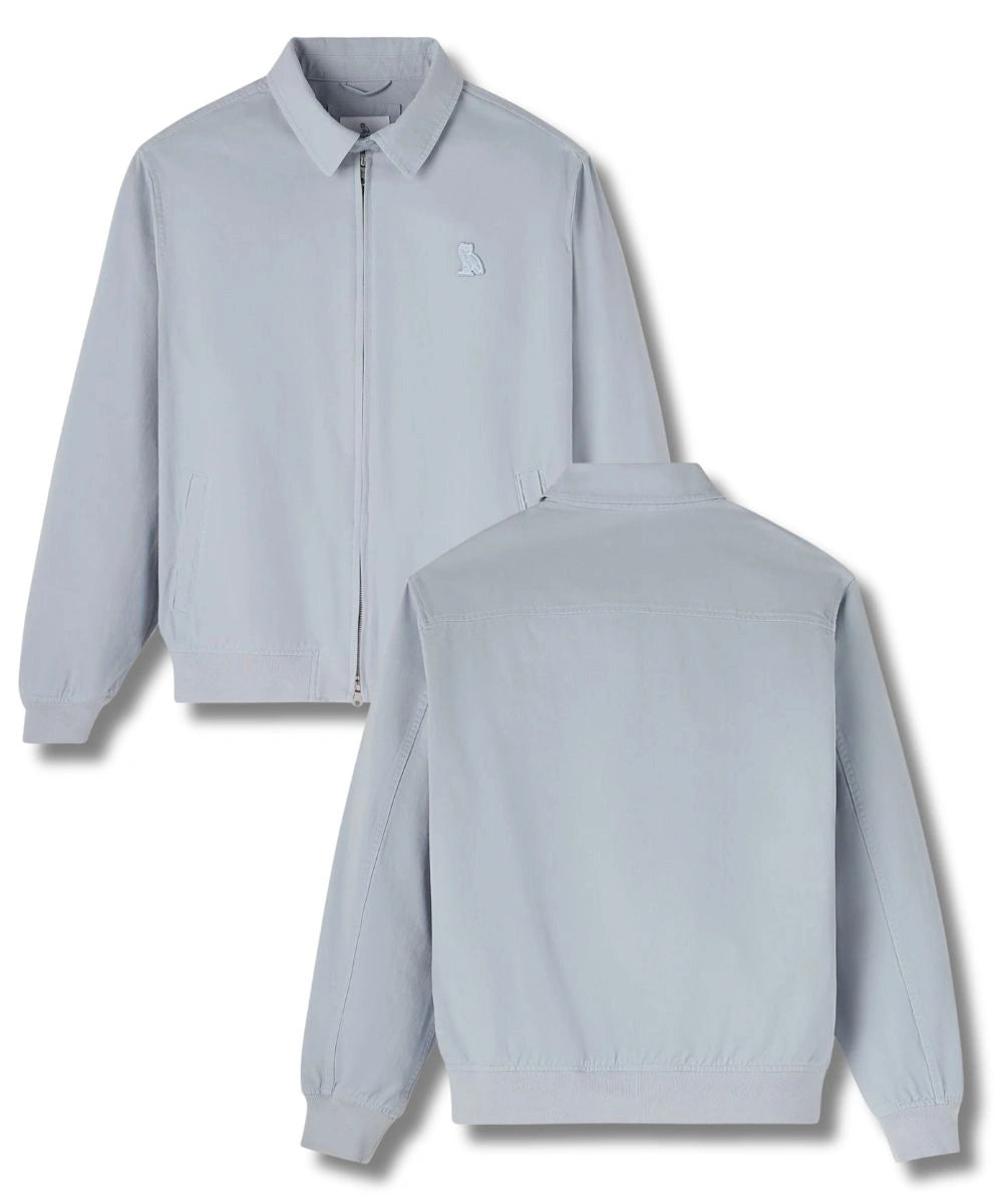 Mens Garment Dyed Harrington Jacket Blue
