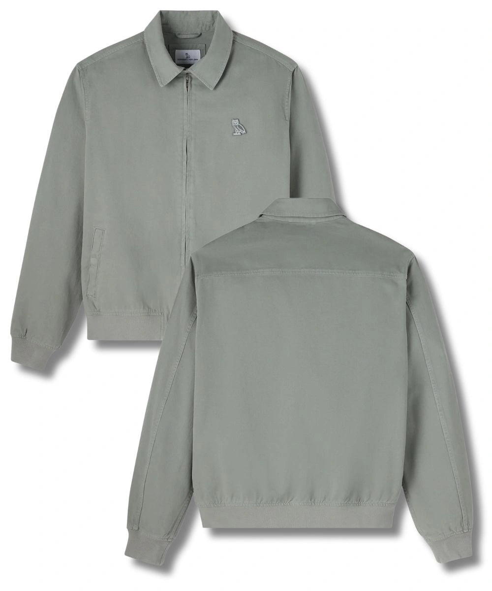 Mens Garment Dyed Harrington Jacket Green