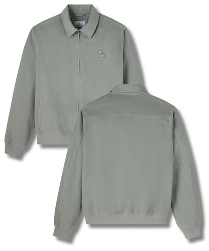 Mens Garment Dyed Harrington Jacket Green