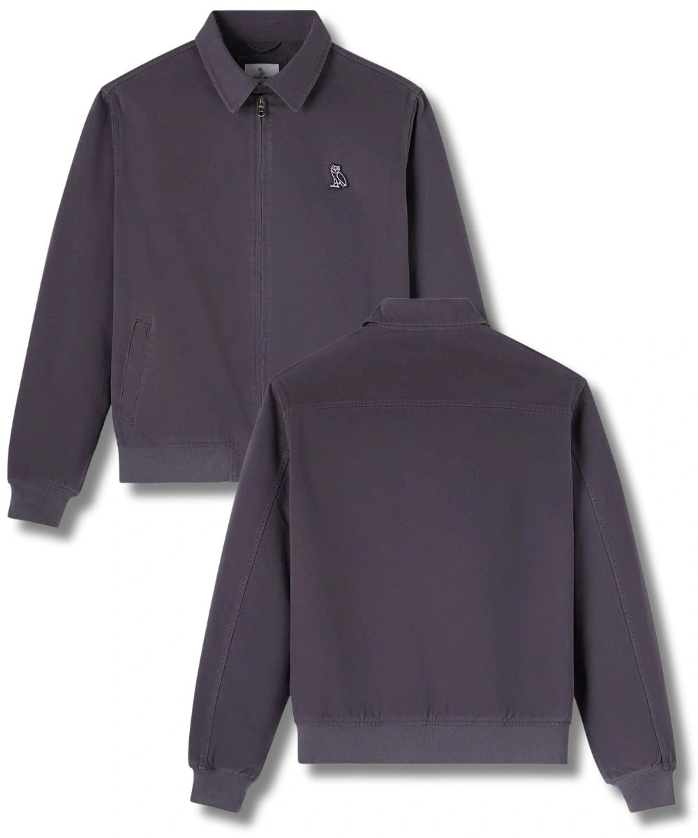 Mens Garment Dyed Harrington Jacket Purple