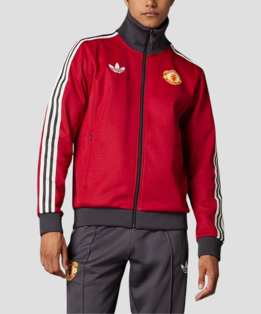 Mens 2025 Adidas Manchester United Track Jacket Red