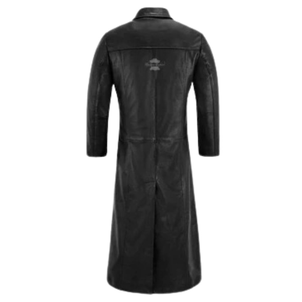 Mens Black Leather Trench Coats