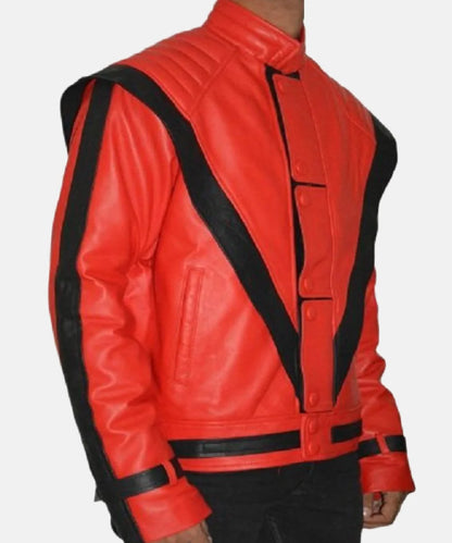 MichaelJacksonThrillerRedLeatherJacket