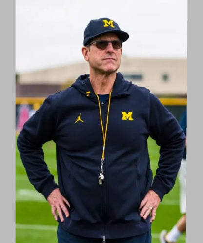 Michigan Wolverines Coach Jim Harbaugh Blue Hoodie