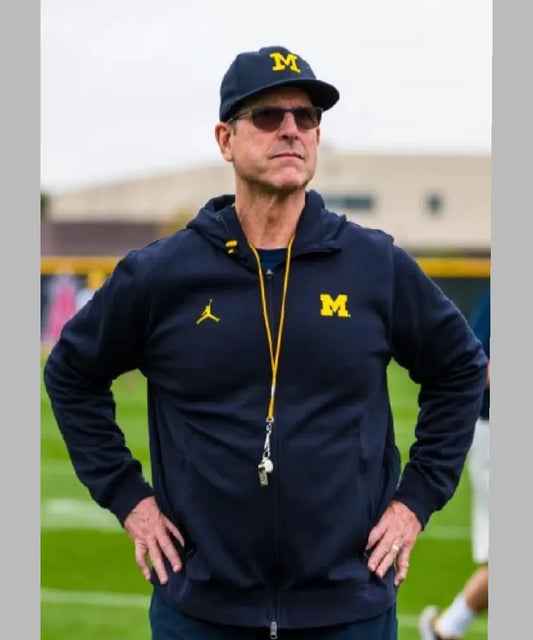 Michigan Wolverines Coach Jim Harbaugh Blue Hoodie