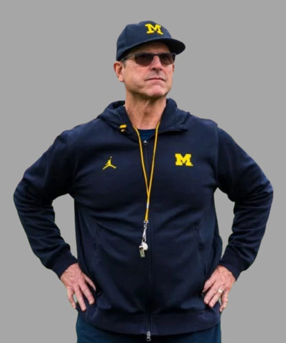 Michigan Wolverines Coach Jim Harbaugh Hoodie Blue