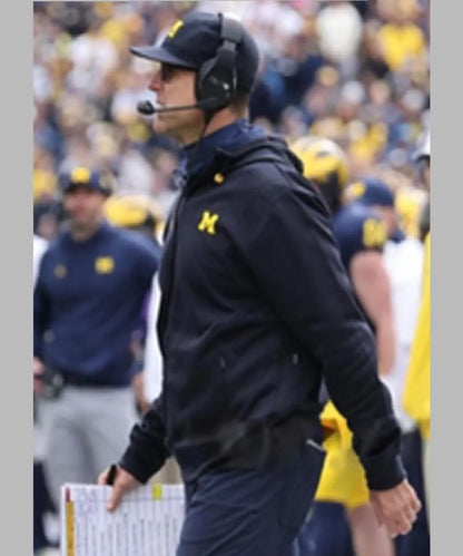 Michigan Wolverines Jim Harbaugh Hoodie Blue