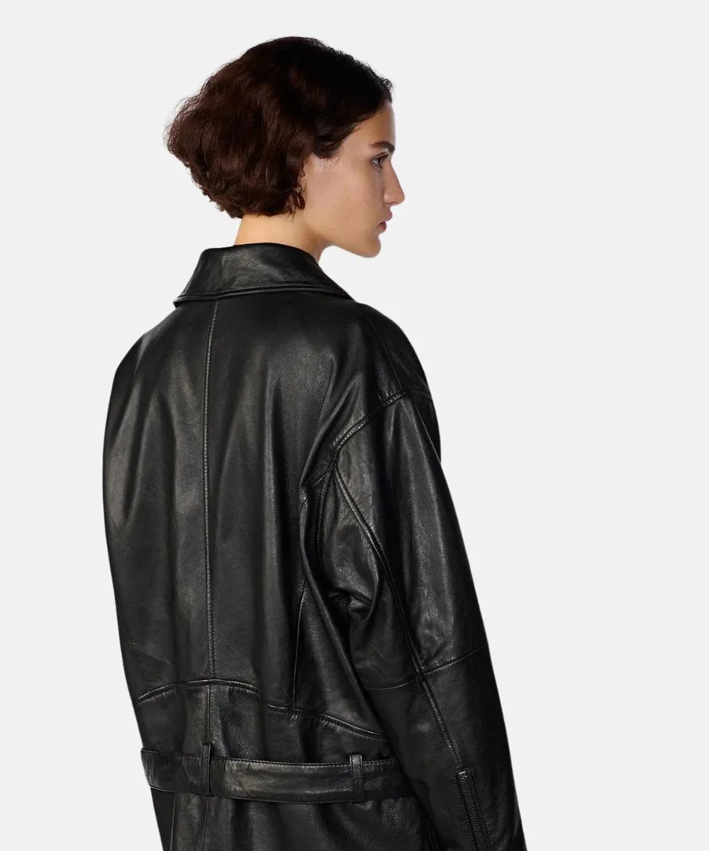 Oversized Moto Leather Jacket