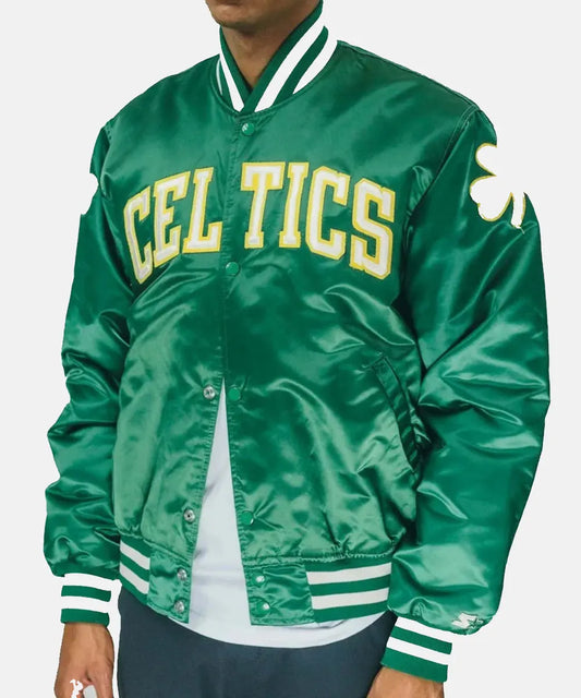   NBABostonCelticsStarterBomberGreenJacket