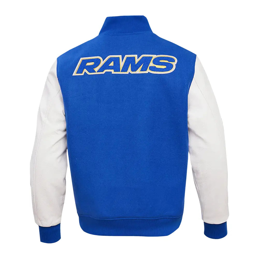 NFLLosAngelesRamsLogoRoyalBlueVarsityJacket