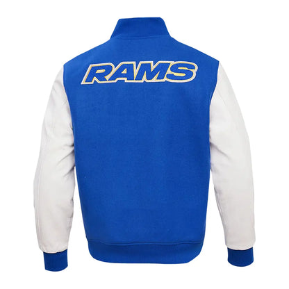 NFLLosAngelesRamsLogoRoyalBlueVarsityJacket