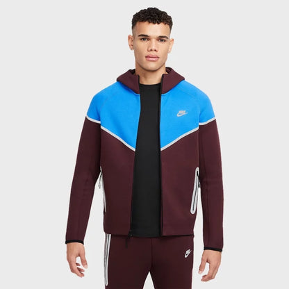 Nike Tech Windrunner Reflective Fleece Burgundy Full Zip Jacket