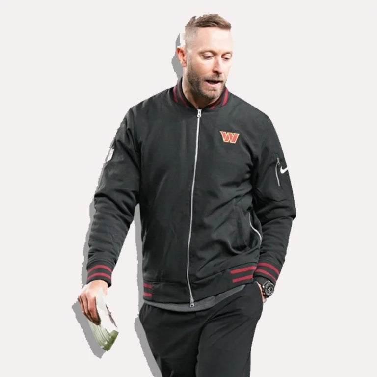 Nike Washington Commanders Black Sideline Bomber Jacket