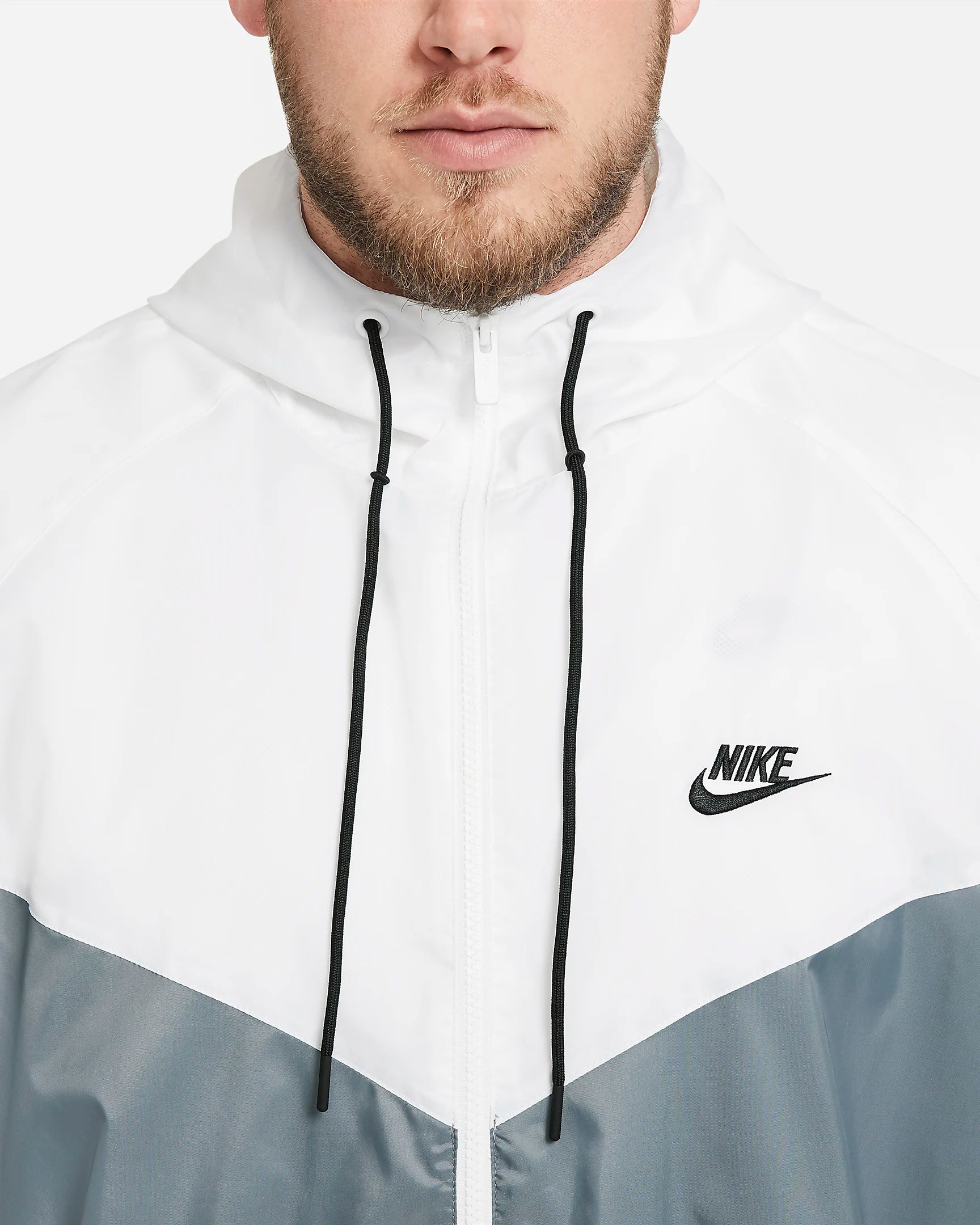 Nike Sportswear Windrunner Windbreaker Jacket Gray and white