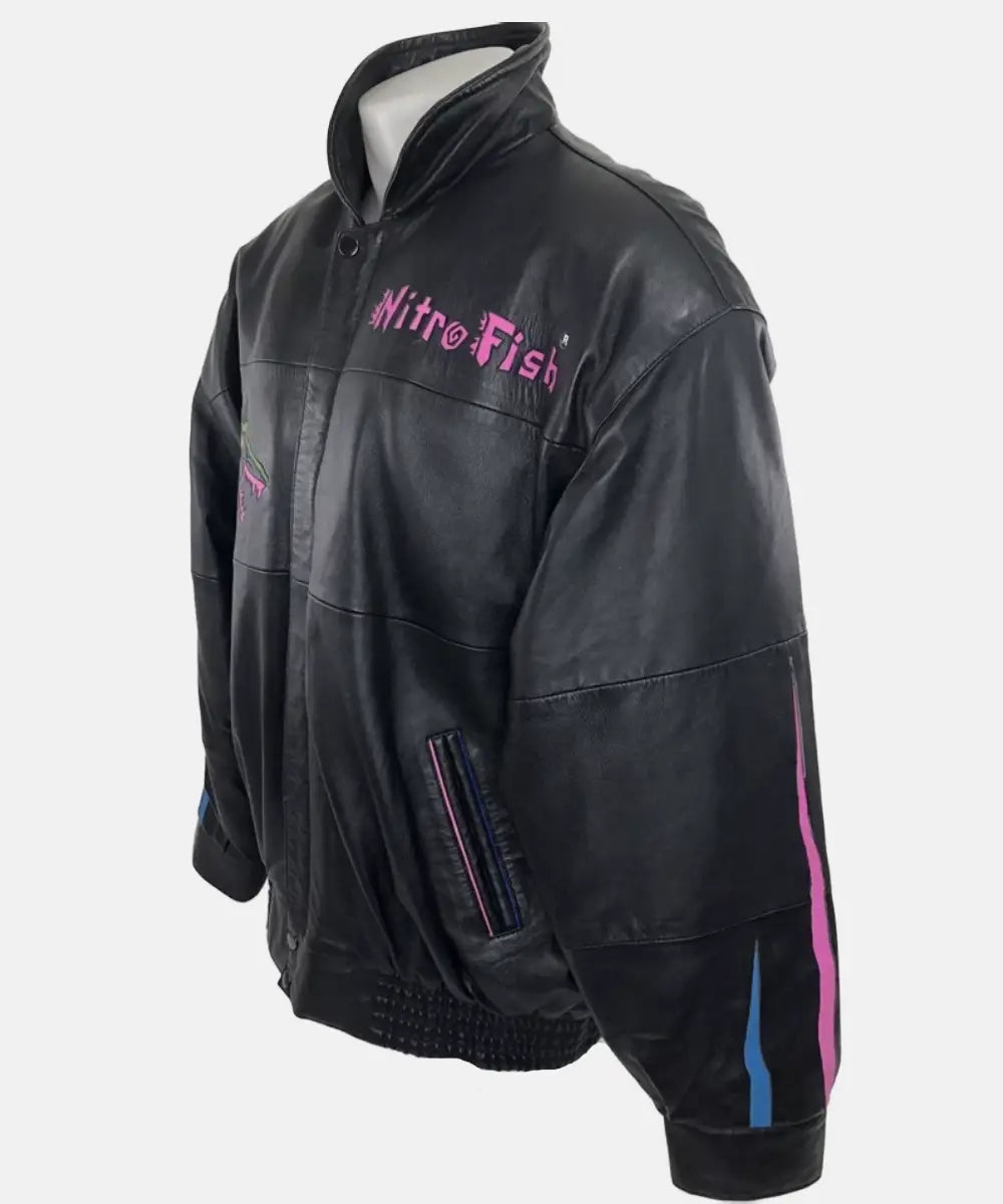 NitroFishLeatherBomberJacket