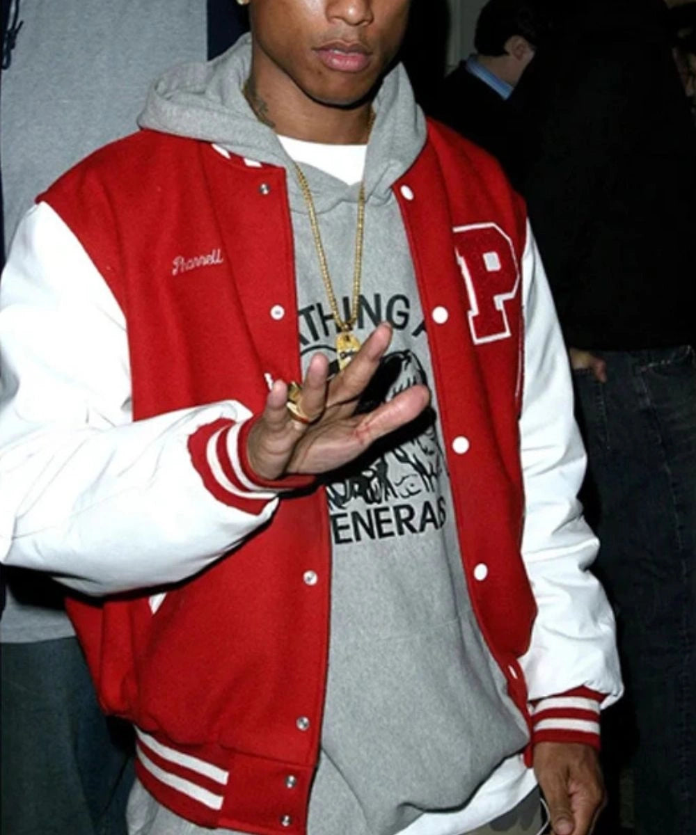 Pharrell Williams Princess Anne High School Jacket Red And White