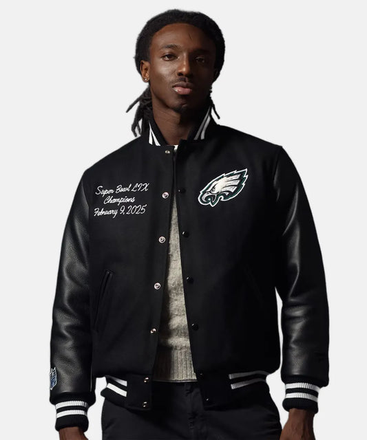 PhiladelphiaEaglesFanaticsSuperBowlLIXChampionsVarsityJacket