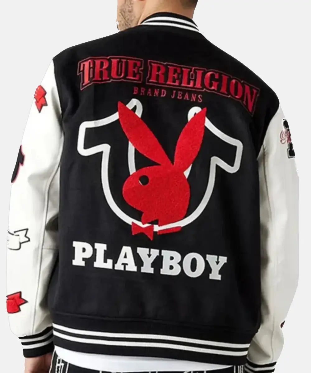 PlayBoyXTrueReligionGoodBunnyVarsityLettermenJacket