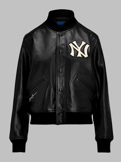 Polo Ralph Lauren Yankees Leather JacketBlack