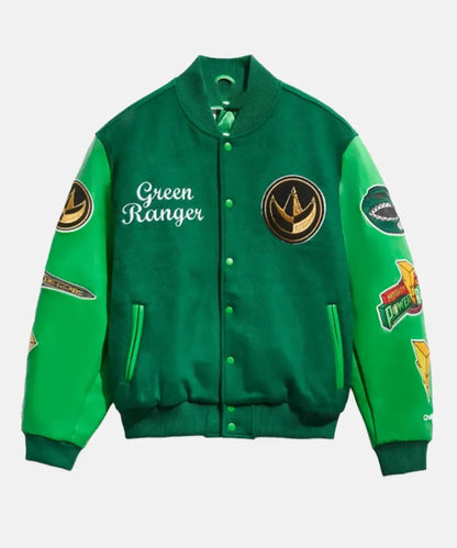 PowerRangersGreenVarsityJacketForUnisex