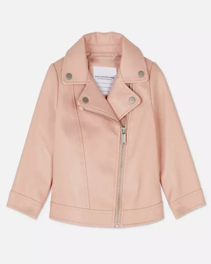 Primark Pink Leather Jacket Girls Blush Pink Faux Leather Jacket TaylorJon