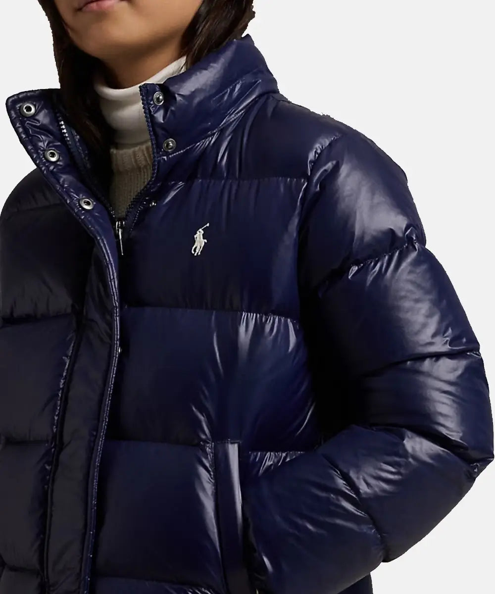 RalphLaurenDownBluePufferHoodedJacket