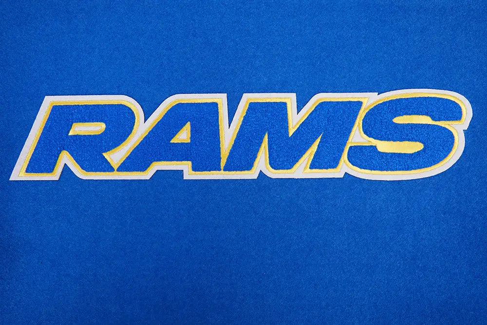 RamsNFLLosAngelesLogoRoyalBlueVarsityJacket