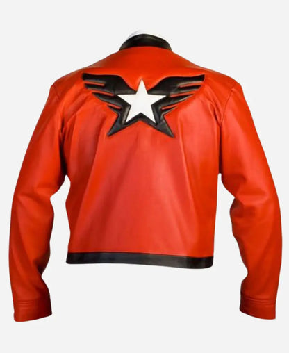 RockHowardTheKingofFighters14WhiteandRedLeatherJacket