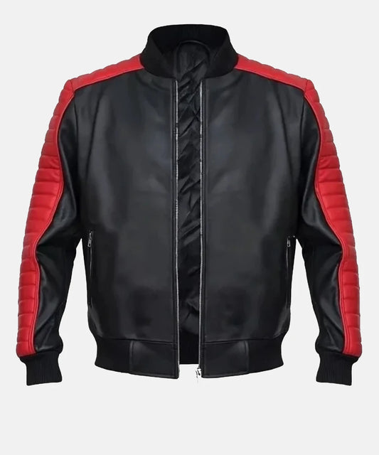 Miami Vice Stunt Team Ryan Gosling Black Leather Bomber Jacket