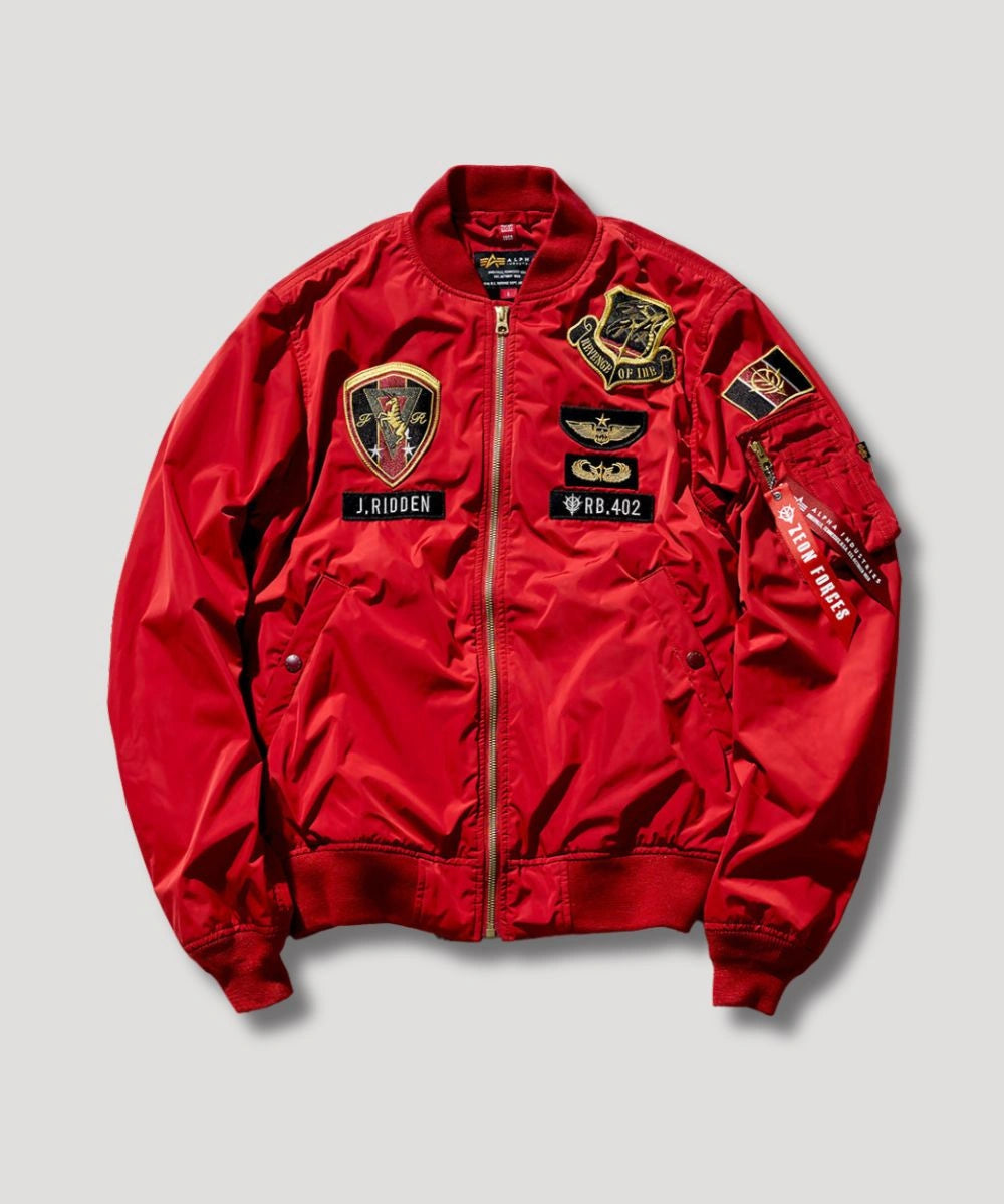 STRICT-G x ALPHA Light MA-1 Bomber Jacket Red