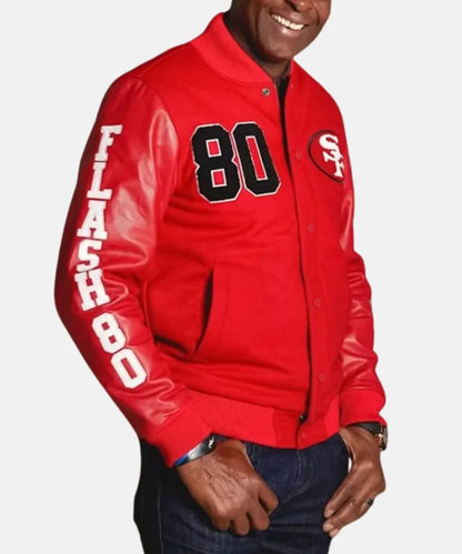 SanFrancisco49ersJerryRice80VarsityBomberJacket