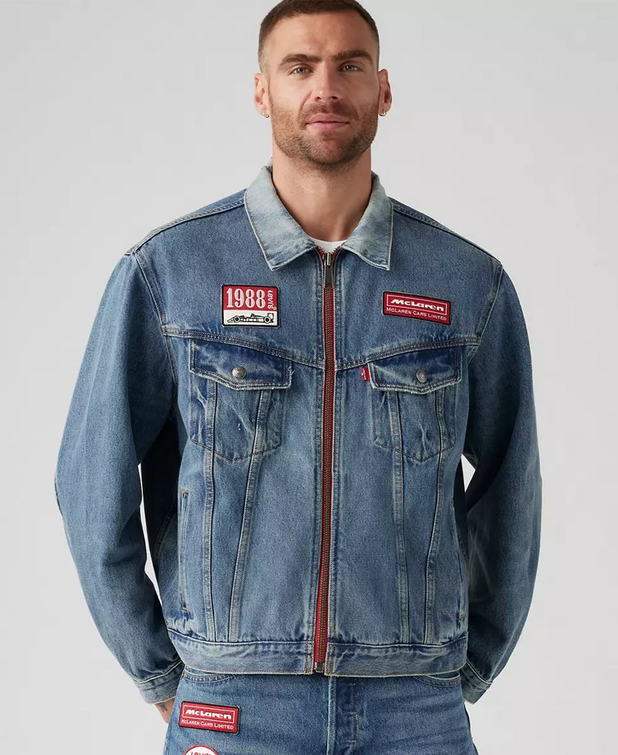 Shop Levis X Mclaren Racing Heritage Trucker Jacket For Men And Women On Sale