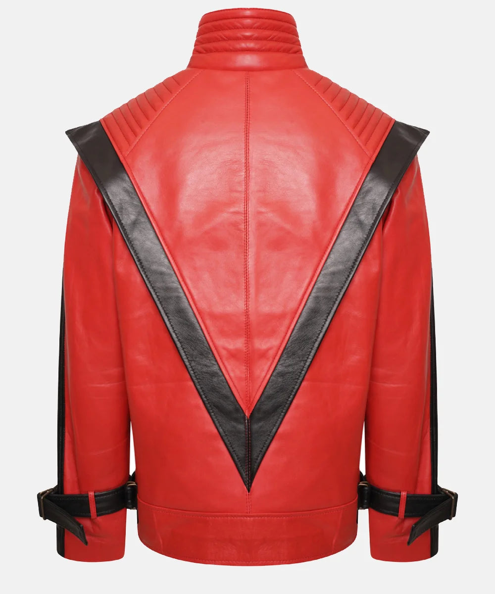 ShopMichaelJacksonThrillerRedLeatherJacket