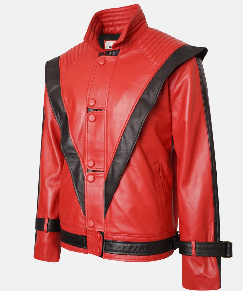 ShopMichaelJacksonThrillerRedLeatherJacketForMenandWomen