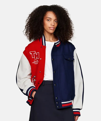 ShopTommyxMercedesF1xCRBackLogoVarsityBomberJacket