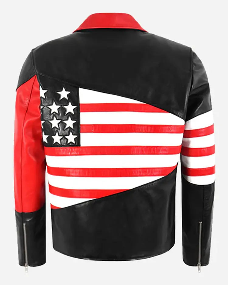 Shop DraperAmericanFlagIndependenceDayLeatherJacket