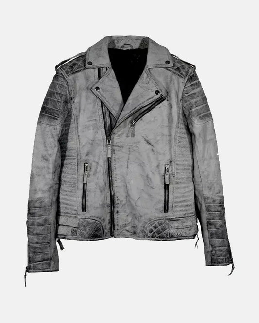 Smoke Biker Leather Jacket