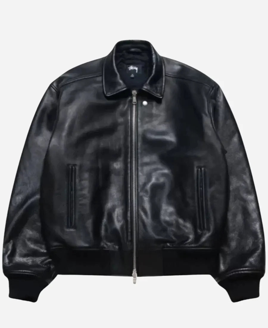 StussyFlightLeatherBomberJacket