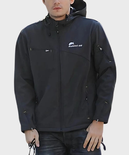 Summit Ice Black Hooded Soft shell Jacket