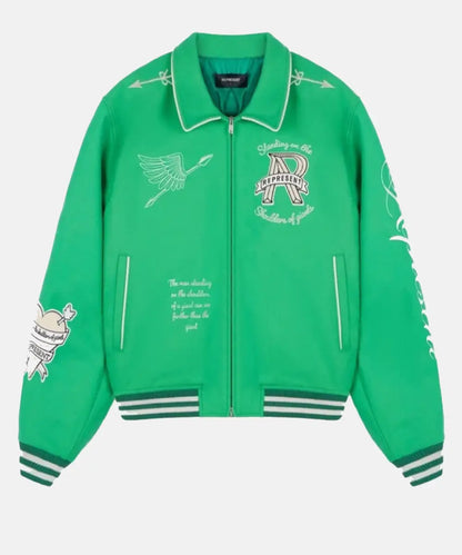 SupacellRapmanGreenLettermanJacket