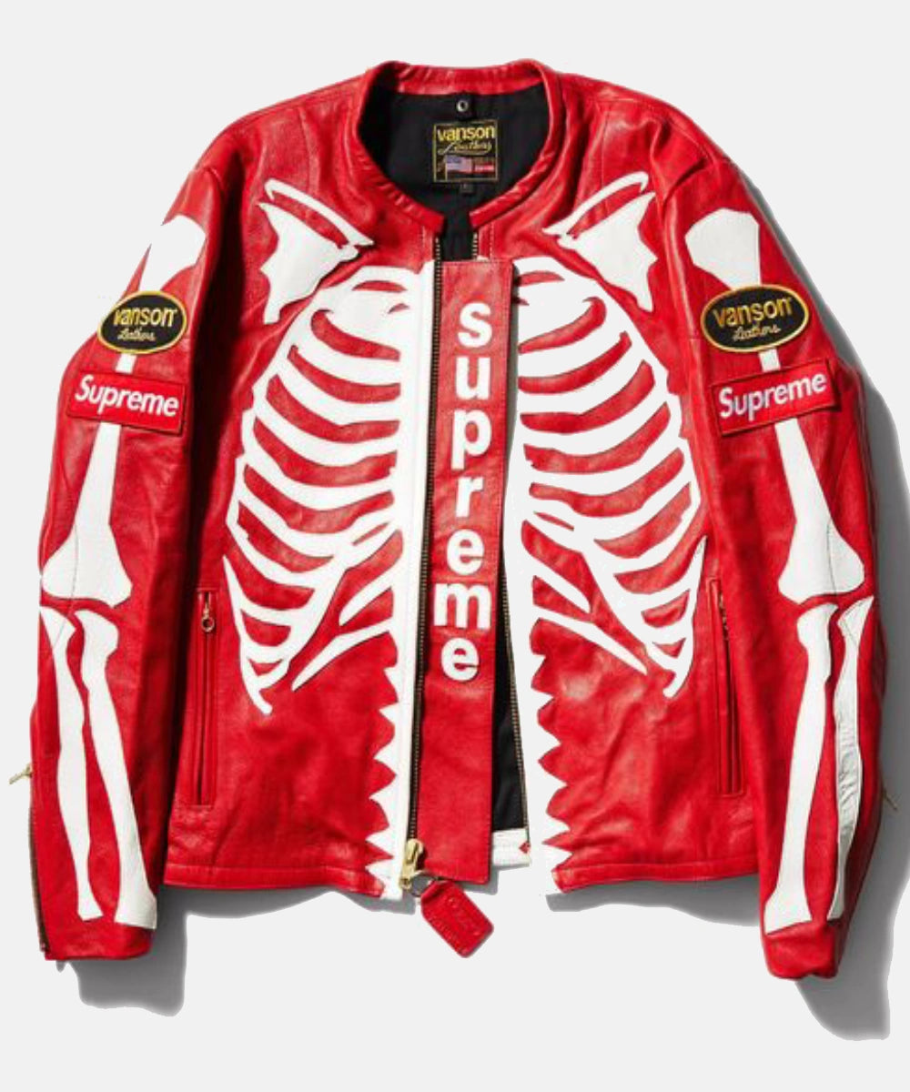 Supreme Vanson Leather Bones Red Jacket