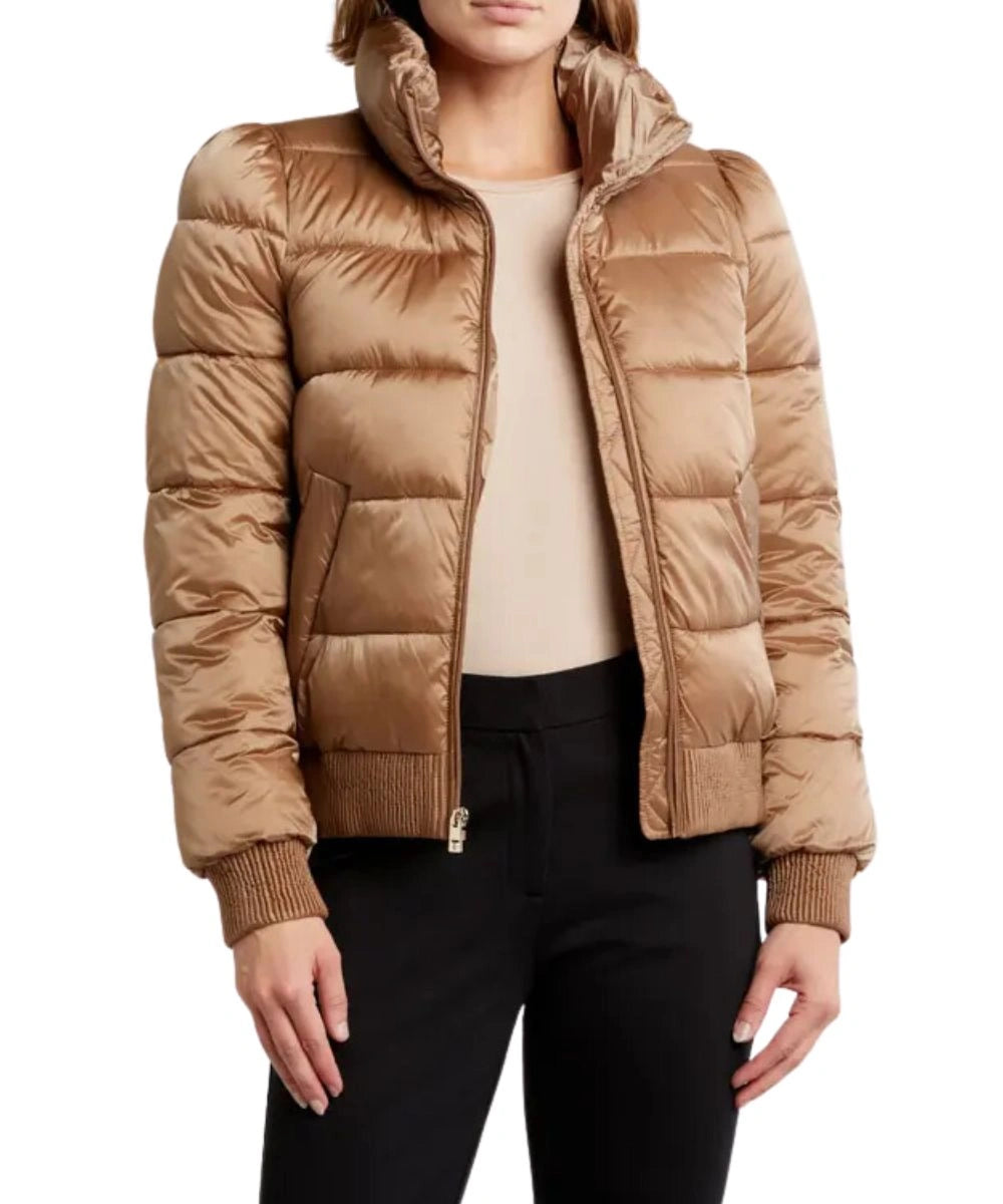 Tahari Women's Cole Quilted Puffer Jacket Golden