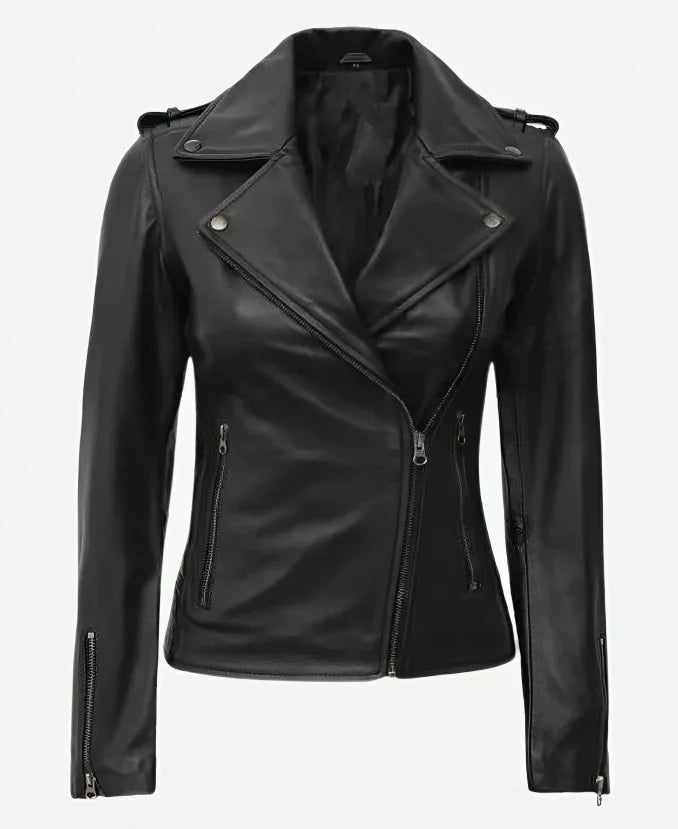 TheBoysS04KimikoMiyashiroKarenFukuharaBlackLeatherMotorcycleJacket