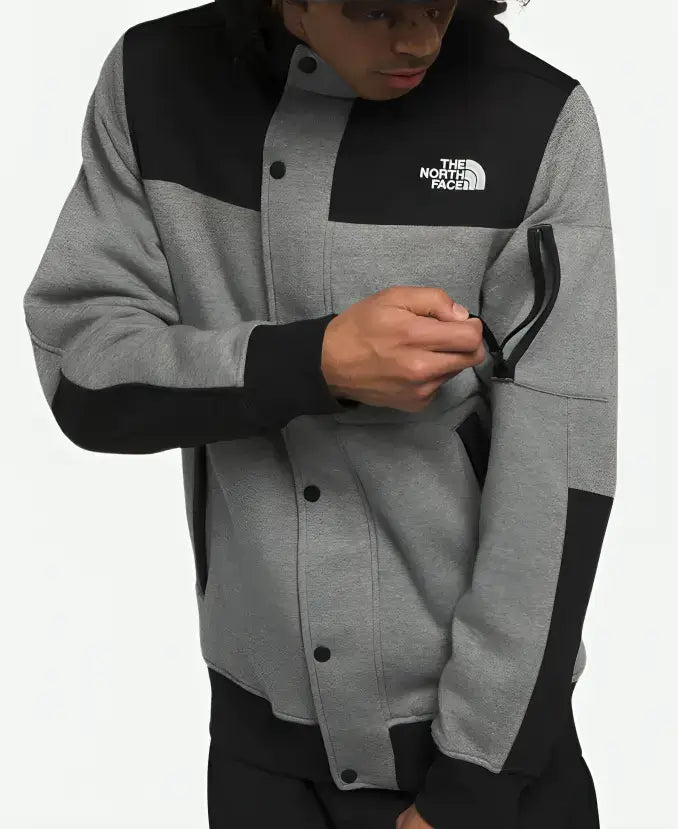 TheNorthFaceMen_sHighrailGreyAndBlackFleeceHoodedJacketForSale