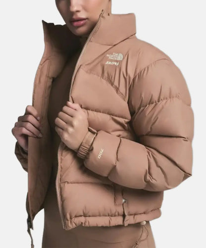 TheNorthFacexSkims2000RetroNuptseLightBrownPufferJacketWomenandMens