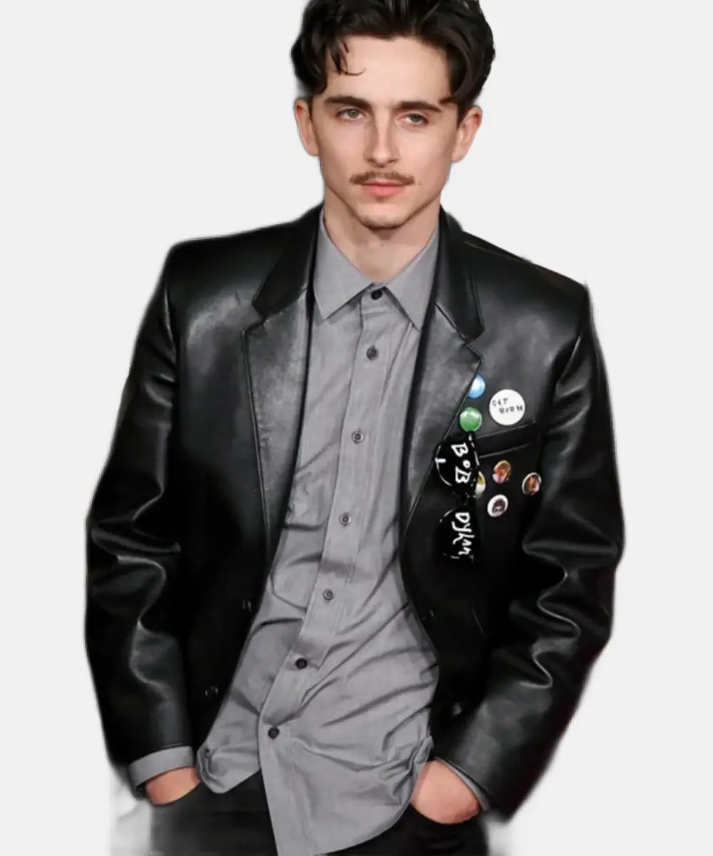 TimotheeChalametBlackLeatherJacket