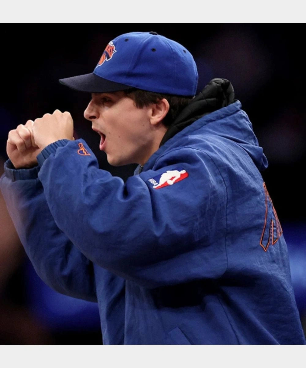 Timothee Chalamet Knicks Hooded Jacket Blue