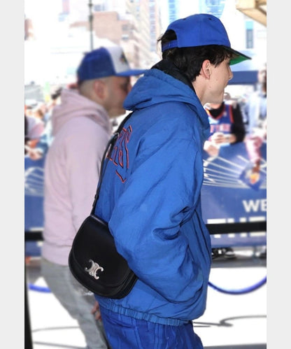 Timothee Chalamet New York Knicks Hooded Jacket Blue