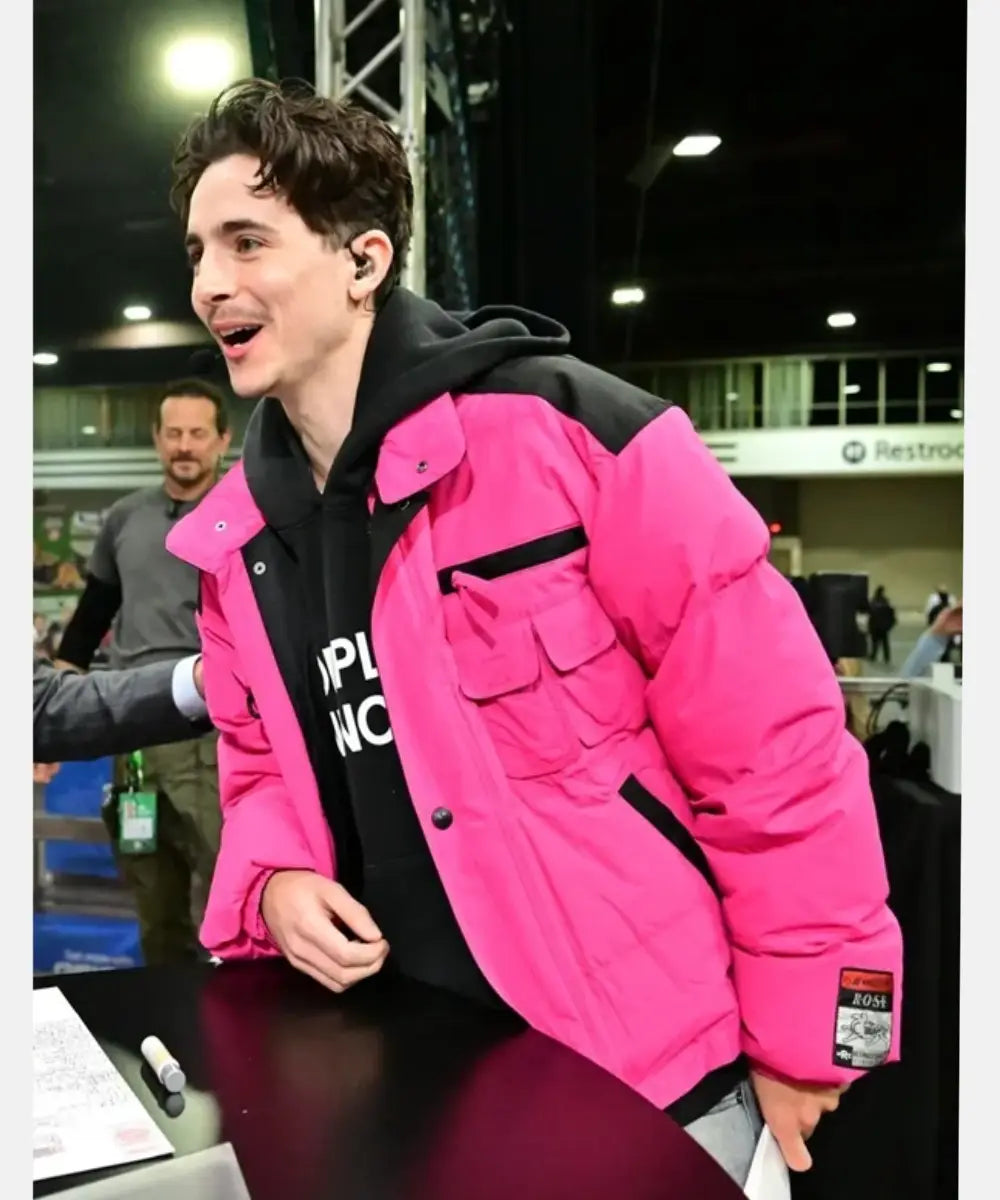 TimotheeChalametPufferJacketPinkForSale